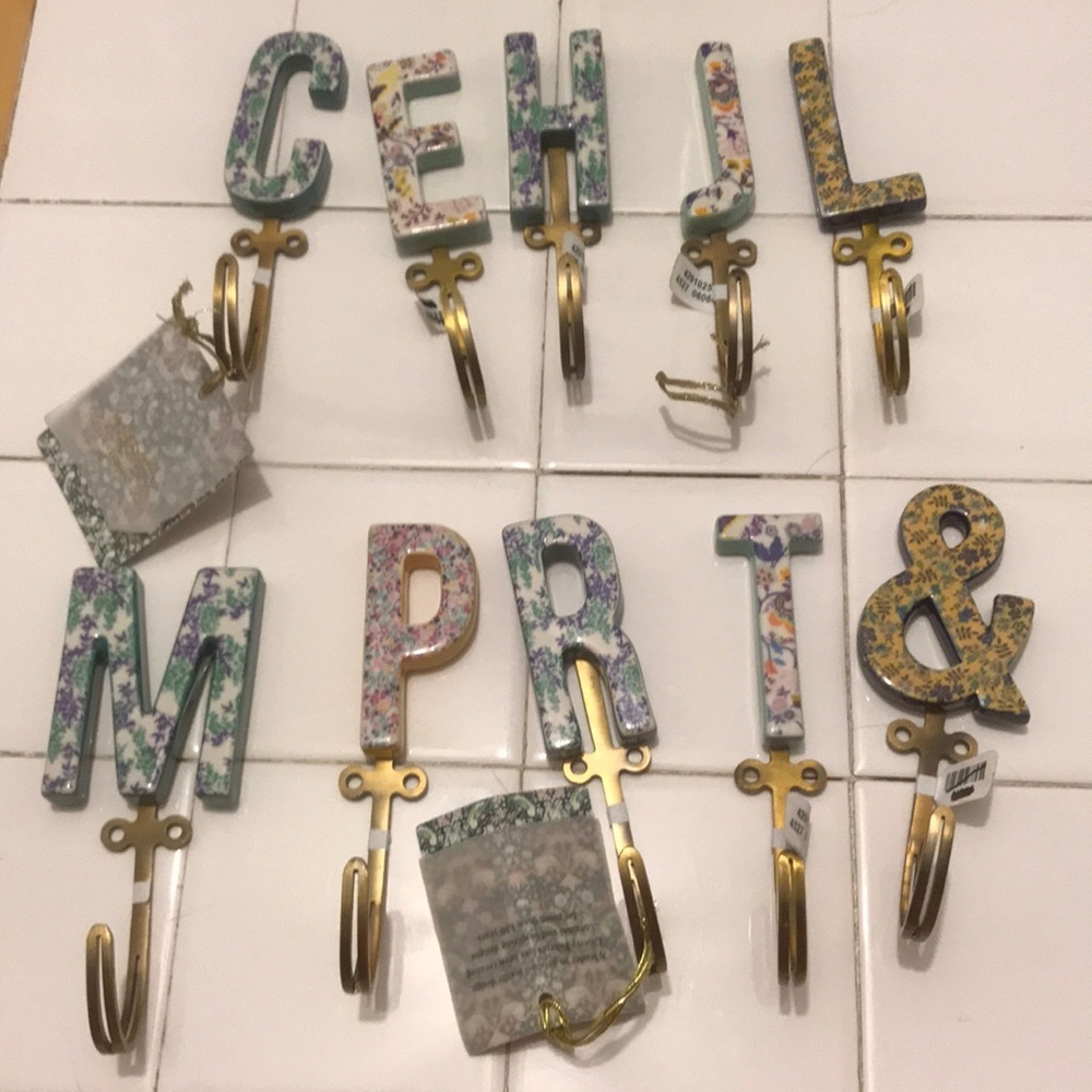 Anthropology Liberty Letter Hooks Letter J, & or T - Picture 3 of 16